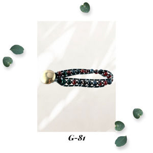 Earthy Single Wrap Bracelet Gold Button